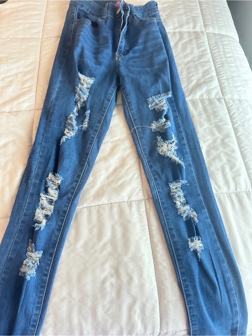 Blue Distressed Women’s Jeans